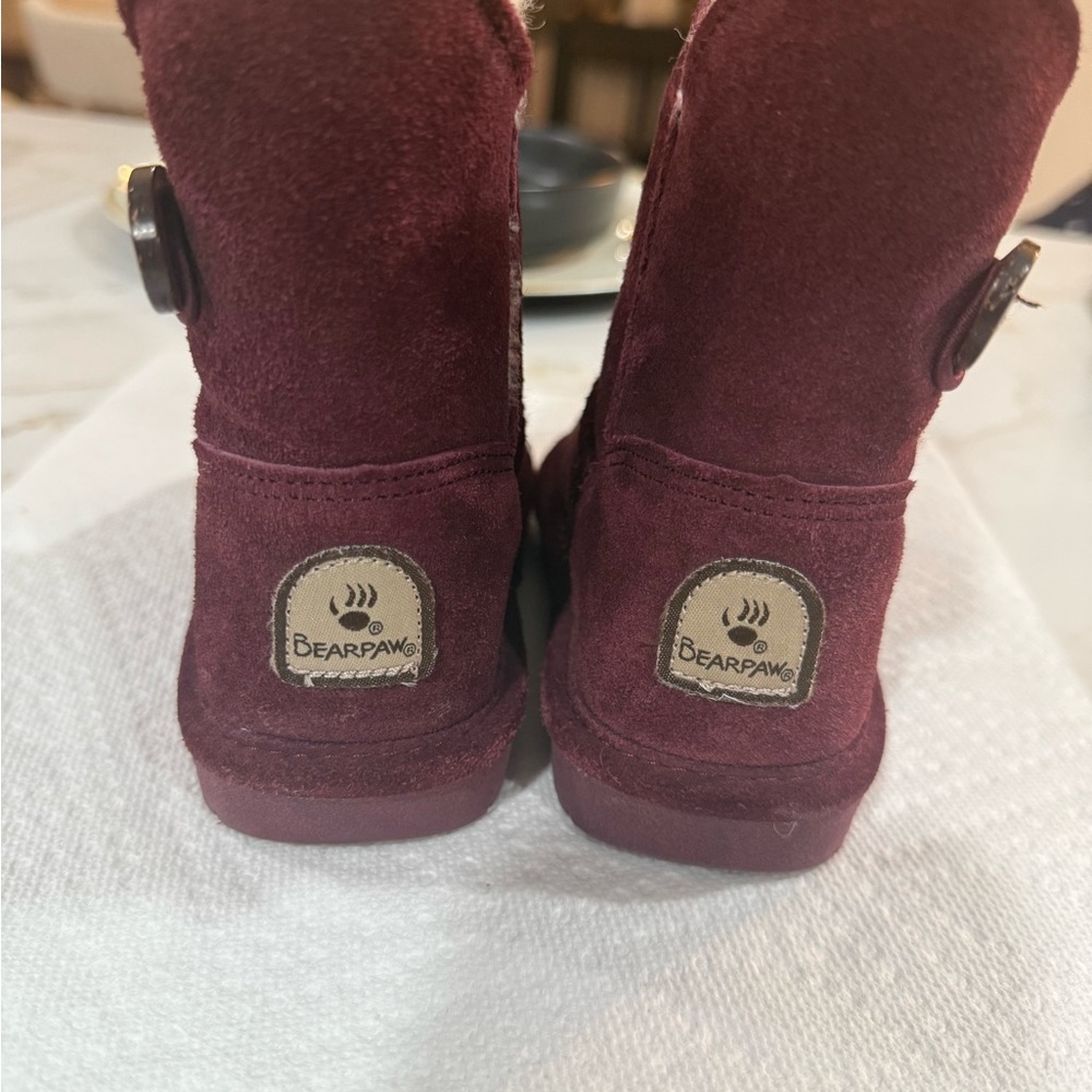 BearPaw Maroon Suede Boots with Shearling - Picture 8 of 8